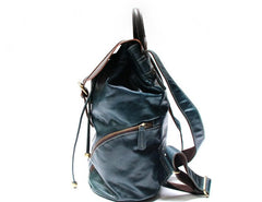 Cool Green Mens Leather Backpack Travel Backpacks Laptop Backpacks for men - iwalletsmen