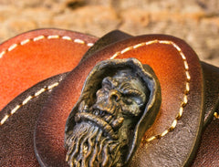 Handmade Leather Mens Cool Long World of Warcraft Leather Chain Wallet Cards Biker Trucker Wallet - iwalletsmen