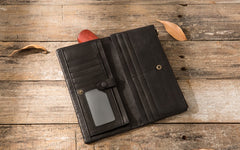 Cool Mens long Wallet Leather Bifold Wallet Long Wallets for Men - iwalletsmen