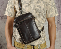 Mens Leather Side Bag Belt Pouch Holster Sling Bag Belt Case Waist Pouch for Men - iwalletsmen