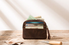 Leather Mens Coin Holders Slim Front Pocket Wallet Change Wallet for Men - iwalletsmen