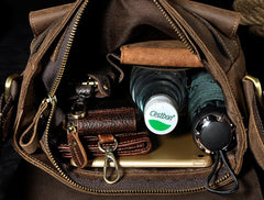 Small Leather Mens SIDE BAGs COURIER BAGs Messenger Bag Shoulder Bag for Men - iwalletsmen