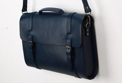 Blue Leather Mens Briefcase Messenger Bag Handbag Shoulder Bag for men - iwalletsmen