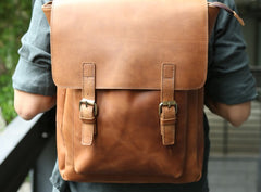 Cool Leather Mens Backpack Travel Backpack Laptop Backpack for men - iwalletsmen
