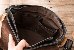 Handmade Cool Leather Mens Small Messengers Bag Shoulder Bags for Men - iwalletsmen