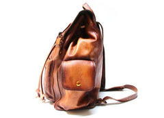 Handmade Cool Leather Mens Backpack Travel Backpacks Laptop Backpack for men - iwalletsmen