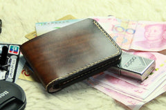 Vintage Leather Mens Slim Small Wallet Leather Small Wallets for Men - iwalletsmen