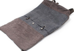 Cool Waxed Canvas Leather Mens Hiking Backpacks Canvas LaptopBackpack Canvas School Backpack for Men - iwalletsmen