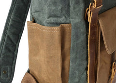 Waxed Canvas Mens Travel Backpack Canvas Backpacks Canvas School Backpack for Men - iwalletsmen