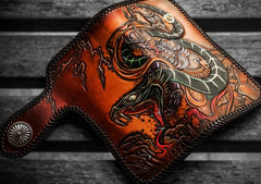 Handmade Leather Prajna Ghost Mens Chain Biker Wallet Cool Leather Wallet With Chain Wallets for Men
