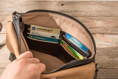 Small Leather Black Mens Cool Messenger Bags Shoulder Bags  for Men - iwalletsmen