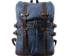 Waxed Canvas Mens Travel Backpack Canvas Hiking Backpack Canvas Backpack for Men - iwalletsmen
