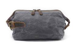 Cool Canvas Leather Mens Zipper Wristlet Bag Vintage Clutch Zipper Bag for Men - iwalletsmen
