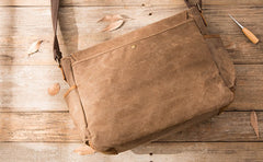 The back of best canvas men's messenger bag