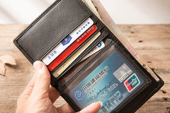 Braided Leather Mens Small Wallets Bifold Slim Front Pocket Wallet for Men - iwalletsmen