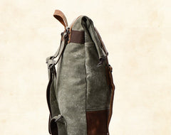 Cool Canvas Leather Gray Travel Bag Mens Backpack Canvas Canvas School Bag for Men - iwalletsmen