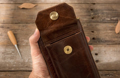 Cool Leather Mens Coffee Long Zipper Clutch Wallet Long Wallet for Men - iwalletsmen