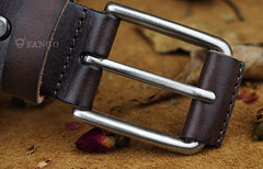 Handmade Genuine Leather Mens Leather Men Brown Black Belt for Men Cool Leather Belt