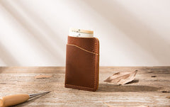 Leather Mens Card Holders Slim Front Pocket Wallet Card Wallet for Men - iwalletsmen
