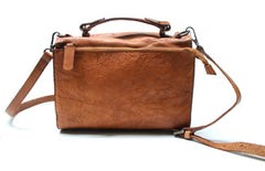 Vintage Brown Leather Mens Messenger Bag Handbag Shoulder Bag for men - iwalletsmen