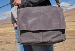 Mens Canvas Gray Cool Side Bag Messenger Bag Canvas Shoulder Bag for Men - iwalletsmen