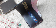 Handmade Vintage Leather Mens Slim Small Wallet Leather Bifold Wallets for Men - iwalletsmen