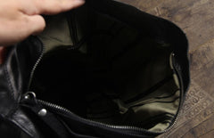 Genuine Leather Mens Cool Chest Bag Sling Bag Crossbody Bag Travel Bag Hiking Bag for men