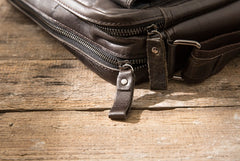 Cool Black Leather Mens Messenger Bag Vintage Shoulder Bag for Men - iwalletsmen