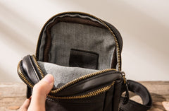 Vintage Leather Mens Sling Bag Sling Shoulder Bag Sling Backpack for men - iwalletsmen