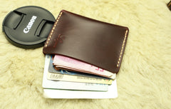 Handmade Leather Mens Slim Front Pocket Wallet Leather Small Wallets  for Men - iwalletsmen