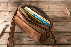 Cool Small Leather Mens Messengers Bag Shoulder Bag for Men - iwalletsmen