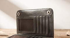 Cool Black Wristlet Wallet Leather Mens Long Wallet Long Wallet for Men - iwalletsmen