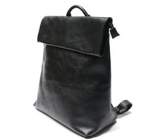 Cool Black Mens Leather Backpack Travel Backpacks Laptop Backpack for men - iwalletsmen
