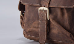 Vintage Cool Leather Mens Backpack Large Travel Bag Hiking Bag for men - iwalletsmen