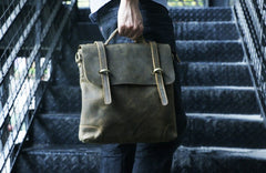 Vintage Mens Leather Briefcase Handbag Shoulder Bag Backpack for men - iwalletsmen