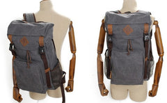 Cool Waxed Canvas Mens Hiking Backpacks Canvas Travel Backpack for Men - iwalletsmen