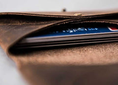 Leather Men Card Holder Wallet Change Bifold Small Wallet for Men - iwalletsmen