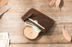 Leather Mens Card Holders Slim Front Pocket Wallet Coin Wallet for Men - iwalletsmen