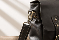 Black Leather Mens Large Briefcase Work Bag Laptop Bag Business Bag for Men - iwalletsmen