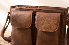 Cool Small Leather Vintage Mens Messenger Bag Shoulder Bags  for Men - iwalletsmen