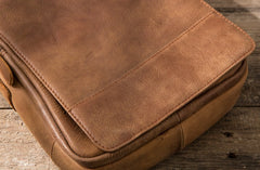 Cool Mens Small Leather Brown Bag Messenger Bags Shoulder Bags  for Men - iwalletsmen