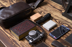 Handmade Leather Mens Cool Chest Bag Sling Bag Crossbody Bag Travel Bag Hiking Bag for men
