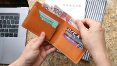 Leather Mens Small Wallet Slim Wallet Front Pocket Wallet Card Wallet for Men - iwalletsmen