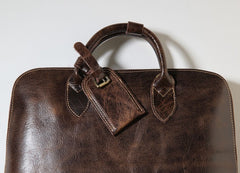 Handmade Leather Mens Cool Business Bag Briefcase Work Bag Laptop Bag for men