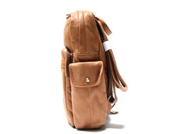 Leather Brown Mens Backpacks Cool Travel Backpack Laptop Backpack for men - iwalletsmen