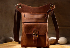 Cool Biker Leather Drop Leg Bag Mens Belt Pouch Waist Bag Shoulder Bag for Men - iwalletsmen