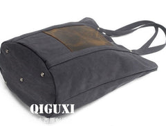 Mens Waxed Canvas Leather Tote Bag Canvas Shoulder Bag for Men - iwalletsmen