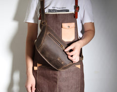 Leather Men Fanny Pack Small Waist Bag Hip Pack Belt Bag Bumbag for Men