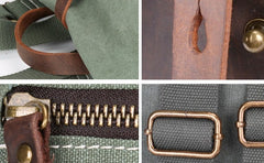Cool Waxed Canvas Leather Mens Backpack Canvas Travel Backpack Canvas School Backpack for Men - iwalletsmen
