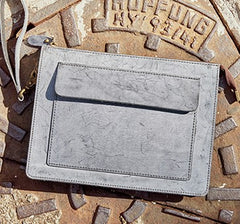 Cool Leather Large Mens Wristlet Bag Vintage Clutch Zipper Bag for Men - iwalletsmen